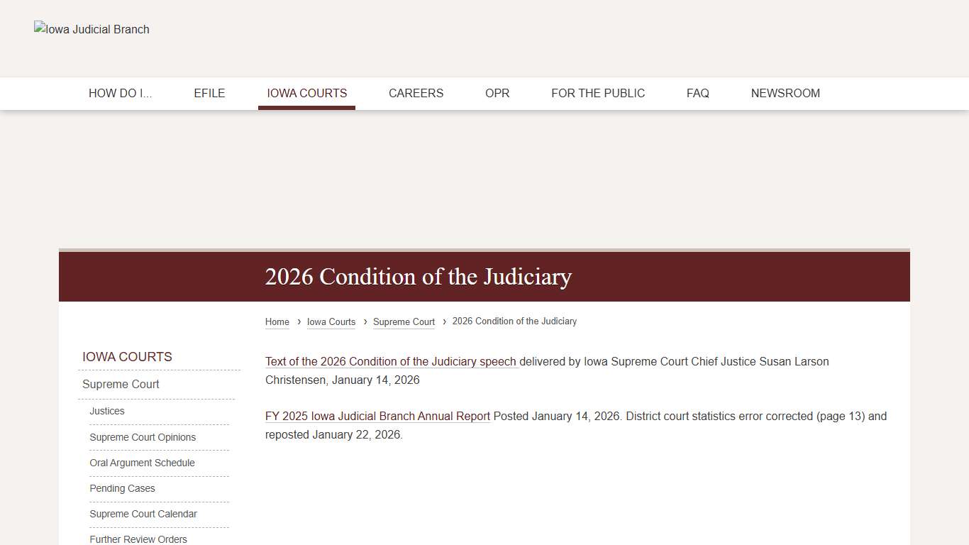 2026 Condition of the Judiciary Iowa Judicial Branch