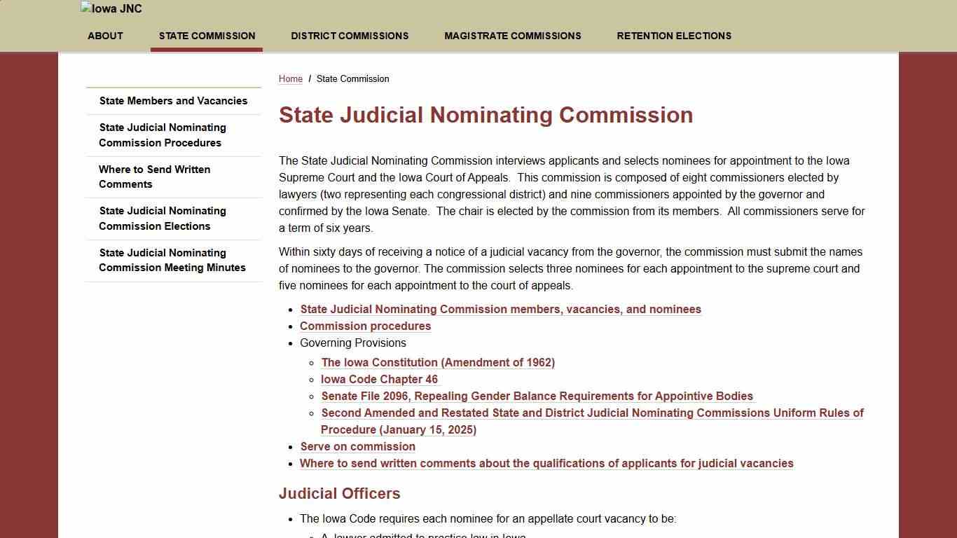 State Commission Iowa JNC